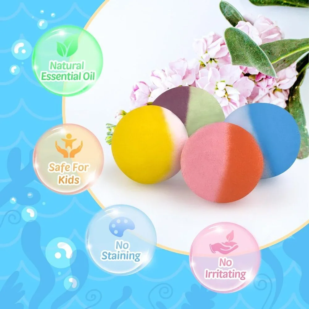 48pcs Bath Bombs for Kids with Toy Inside, Organic Colorful Bubble Bath for Kids